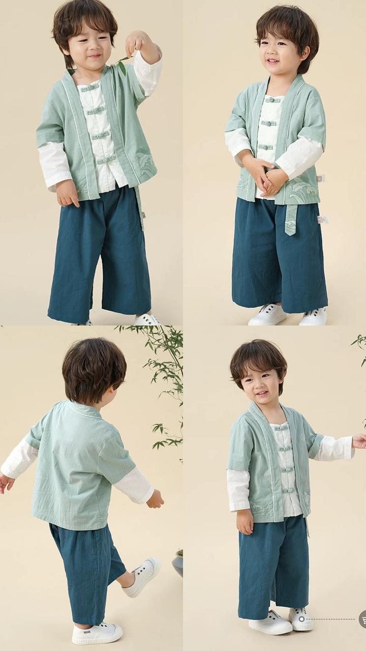 (Pre-Order) Dave & Bella Boys' Hanfu Set - Chinese Style Spring Clothes