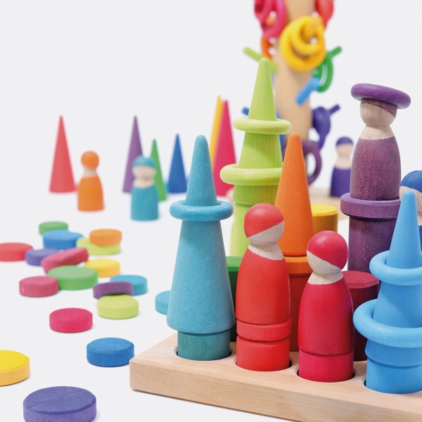(PRE-ORDER)_ GRIMMS Stacking Game Small Rainbow Rollers