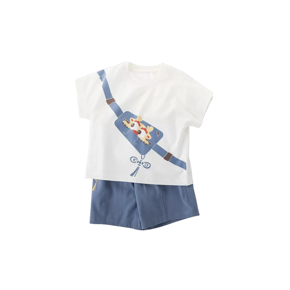 (Pre-Order) Han Gong Fu Toddler Hanfu-Inspired T-Shirt and Shorts Set