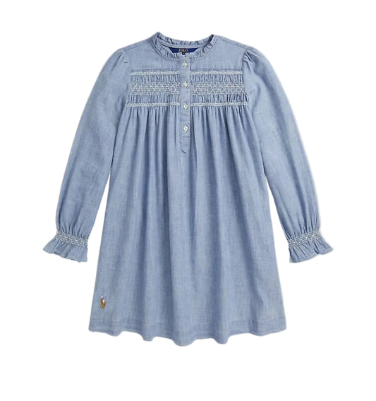 (Pre-Order) Ralph Lauren Smocked Indigo Chambray Dress