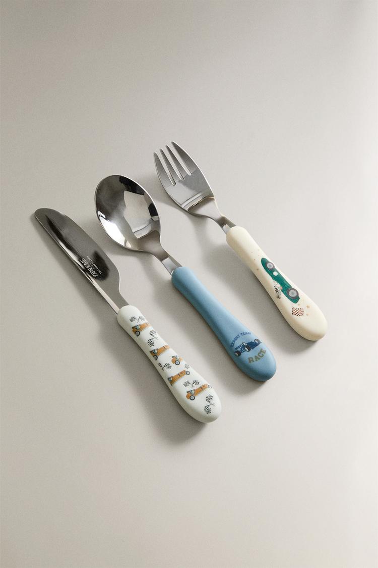 Zara Home Children's Racing Dog Cutlery Set