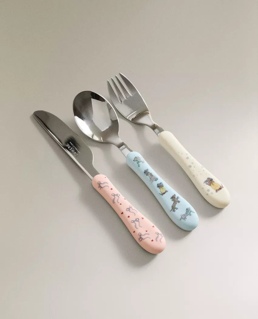 (Pre-Order) Zara Home Children's Skater Dog Cutlery Set