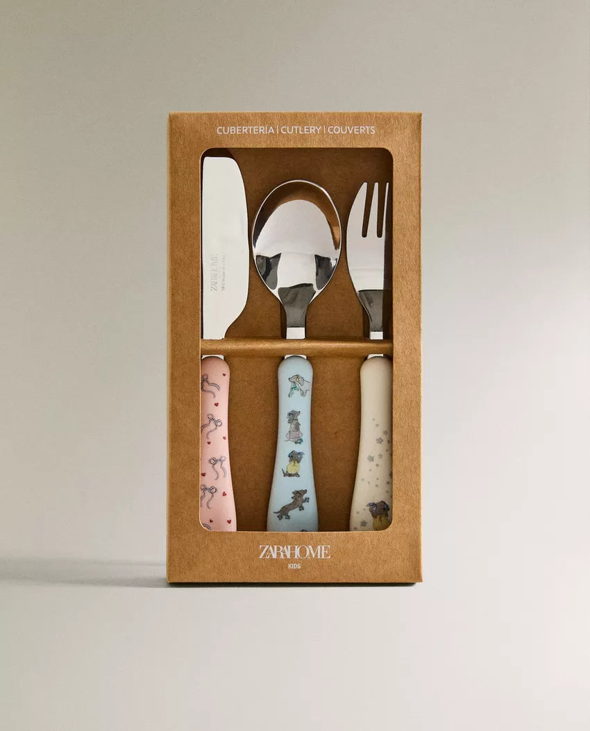 (Pre-Order) Zara Home Children's Skater Dog Cutlery Set