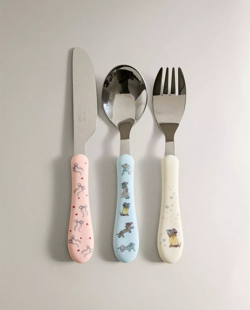 (Pre-Order) Zara Home Children's Skater Dog Cutlery Set
