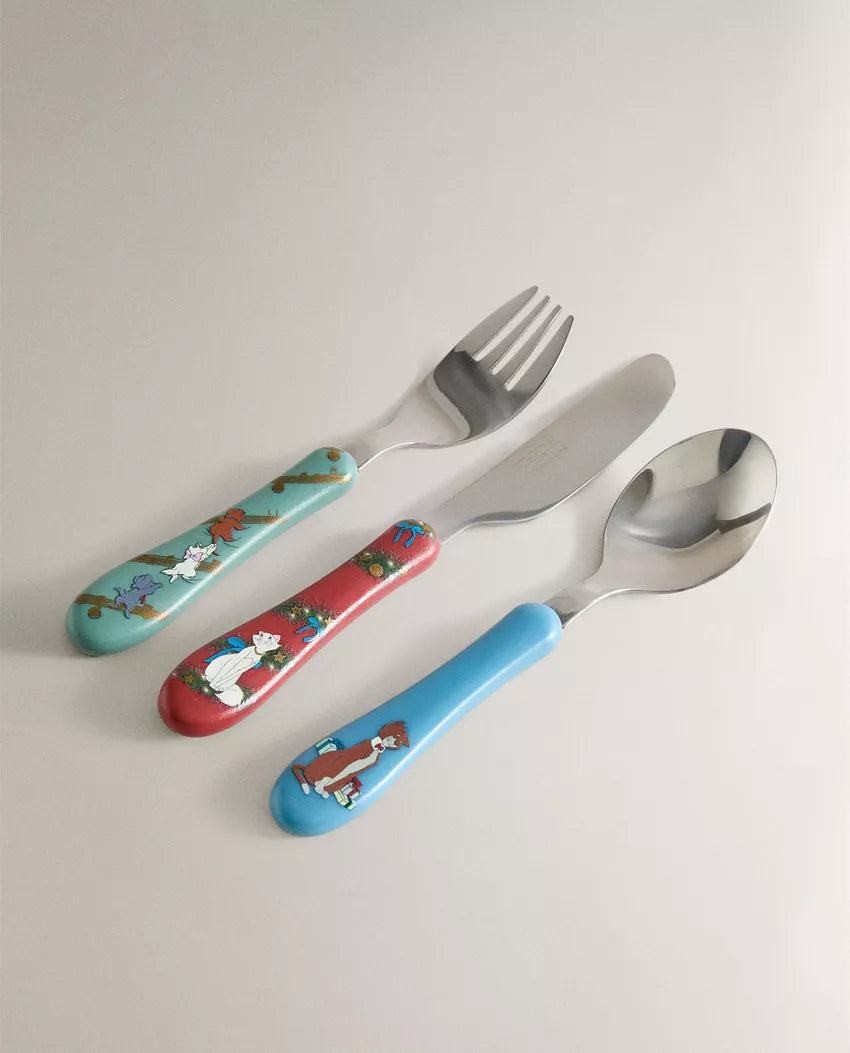 (Pre-Order) Zara Home Children's Christmas The Aristocats Disney Cutlery Set