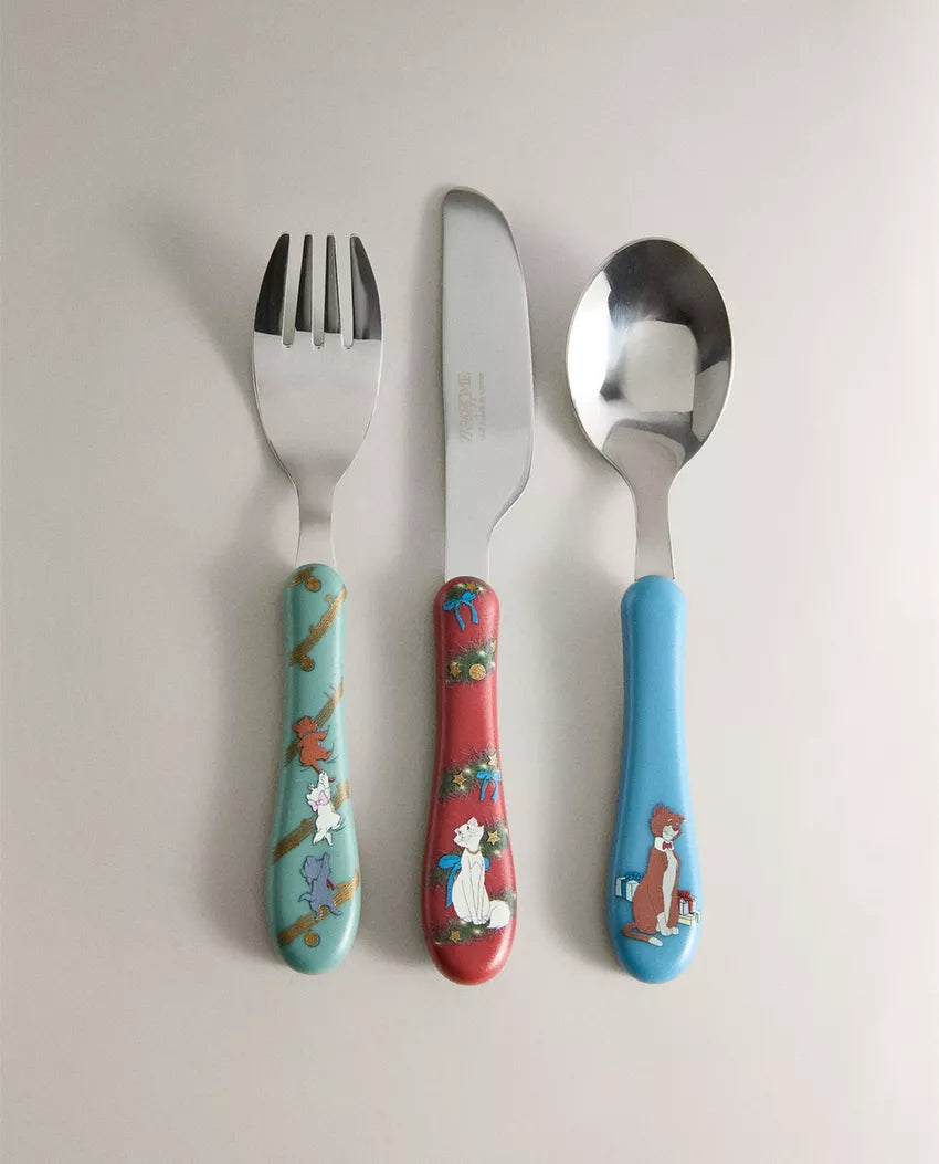 (Pre-Order) Zara Home Children's Christmas The Aristocats Disney Cutlery Set