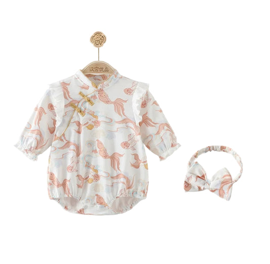 (Pre-Order) Han Gong Fu Graceful Carp Petal Romper