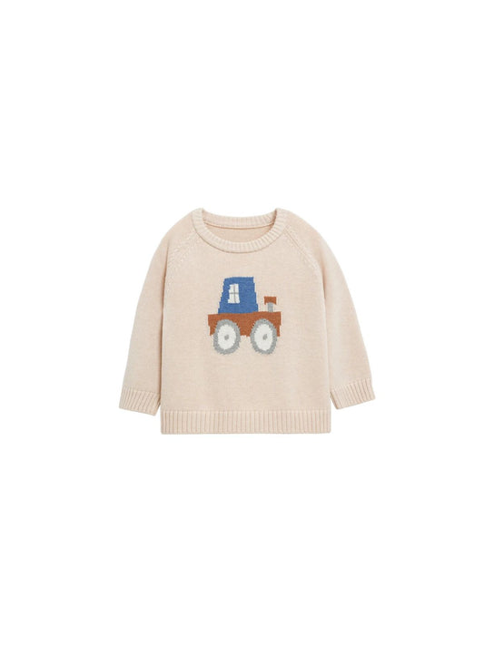 (Pre-Order) White Wheat Car Sweater