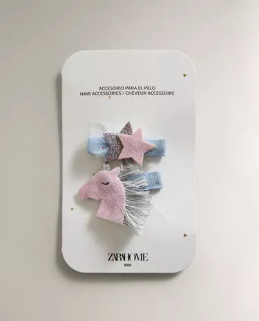 (Pre-Order) Zara Home Kids' Pony And Stars Clip (SET OF 2)