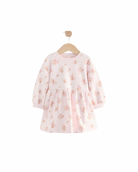 (Pre-Order) Cream Floral Sweat Dress
