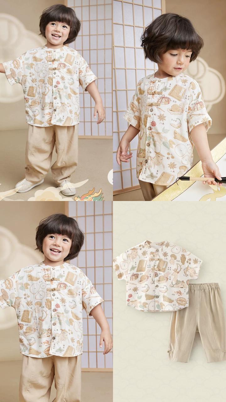 (Pre-Order) Han Gong Fu Forest Friends Casual Tang Suit