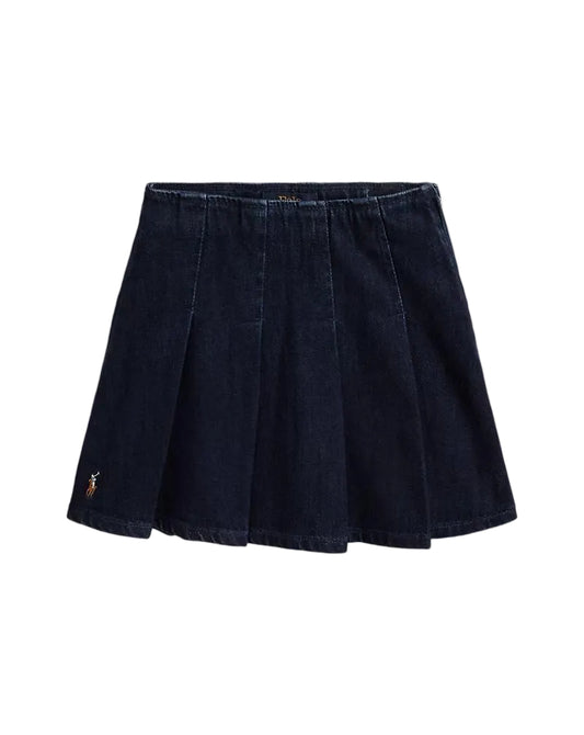 (Pre-Order) Ralph Lauren Pleated Cotton Denim Skirt