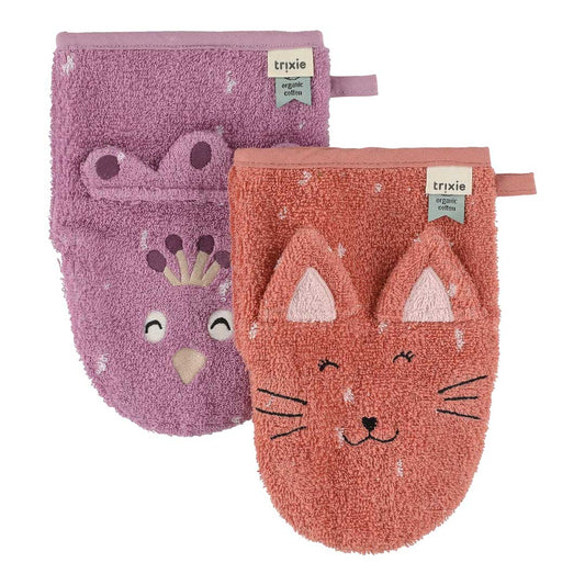 (Pre-Order) SALE Trixie Wash mitt 2-pack | Mrs Cat - Mrs Peacock