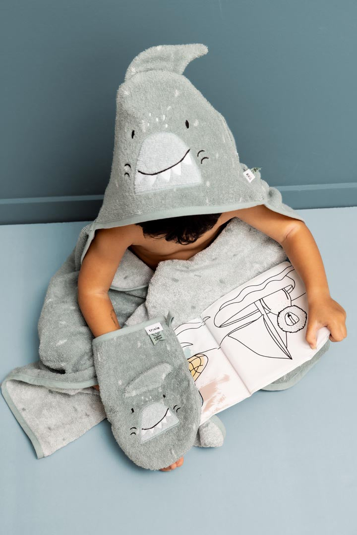 (Pre-Order)Trixie Hooded bath towel | 75x75cm - Mr Shark