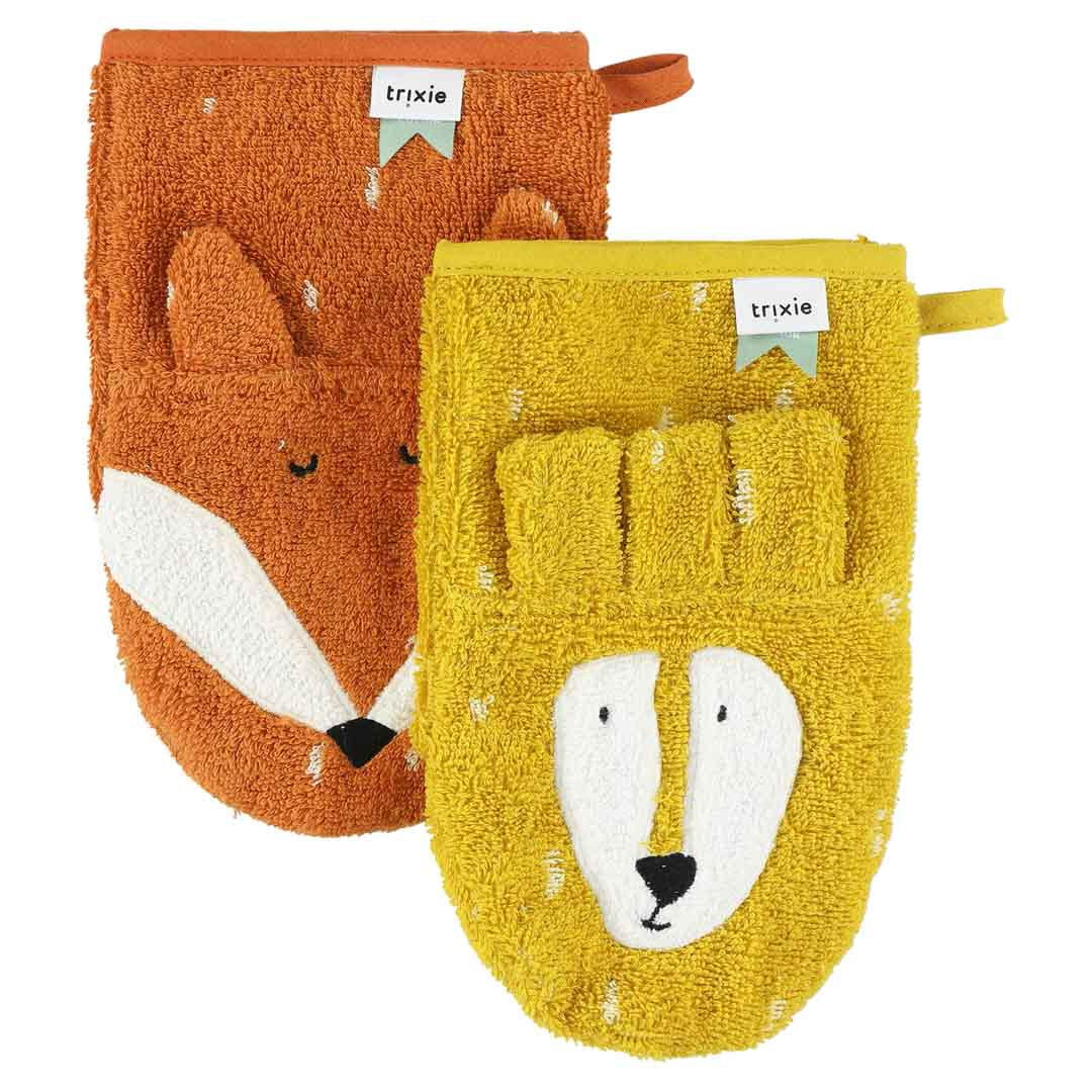 (Pre-Order) SALE Trixie Wash mitt 2-pack | Mr. Lion - Mr. Fox