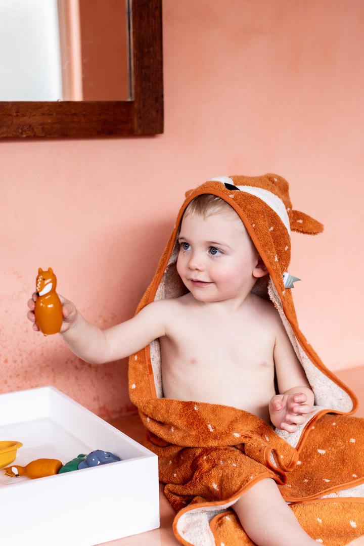 (Pre-Order) SALE Trixie Hooded bath towel | 75x75cm - Mr. Fox