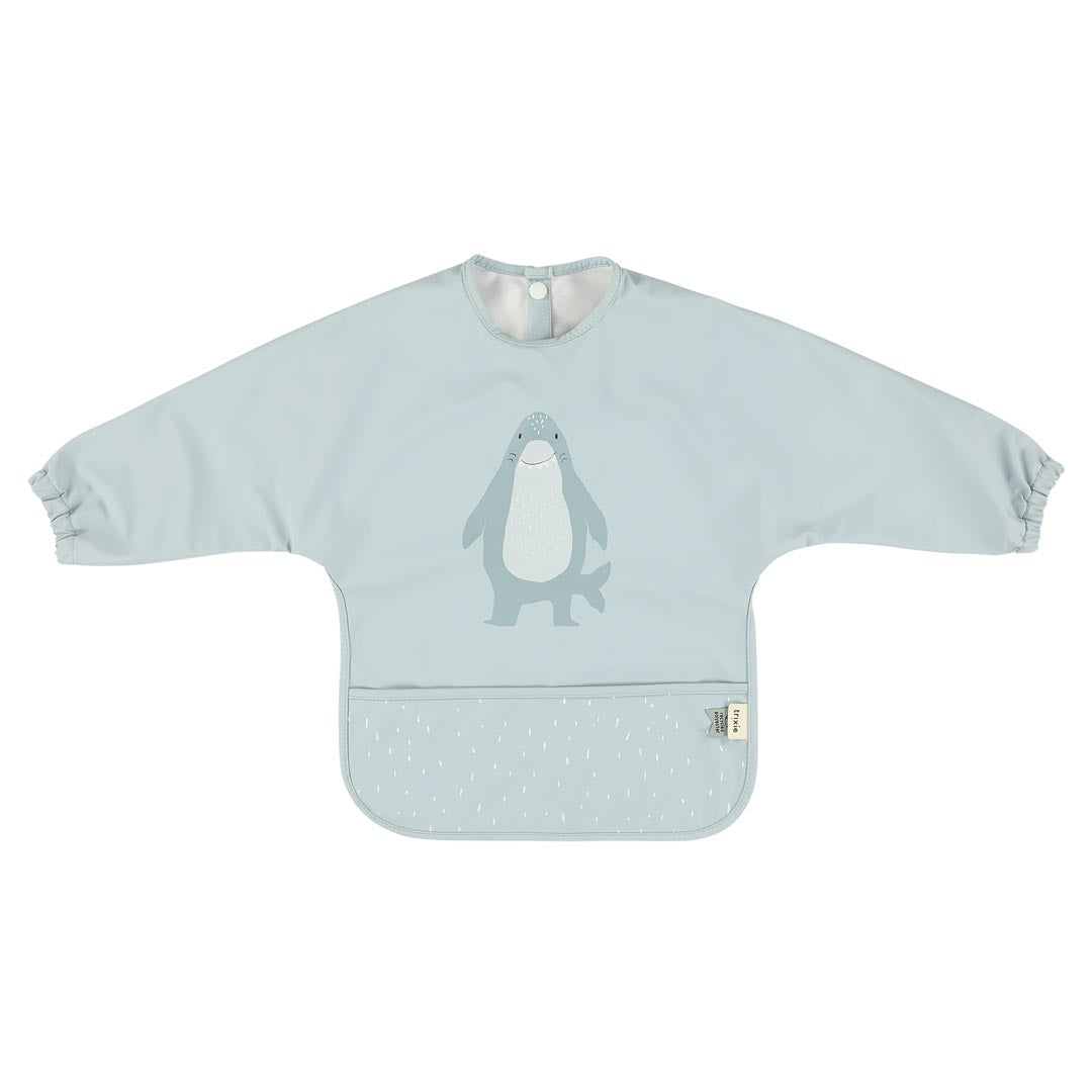 (Pre-Order)Trixie Water-repellent bib with sleeves - Mr. Shark