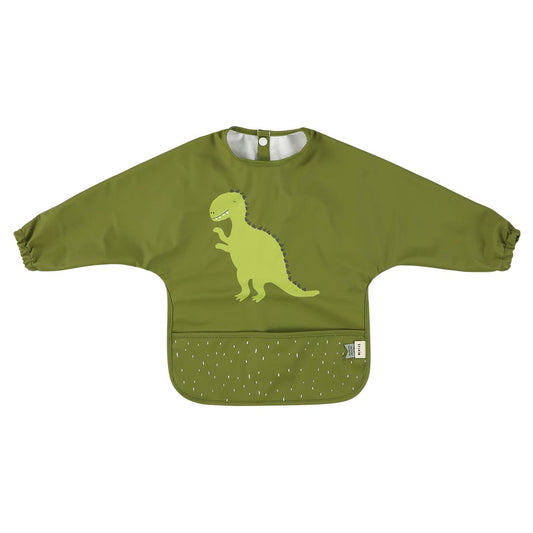 (Pre-Order) SALE Trixie Water-repellent bib with sleeves - Mr. Dino