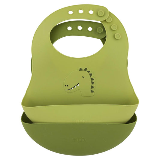 (Pre-Order) SALE Trixie Silicone bibs 2-pack - Mr. Dino