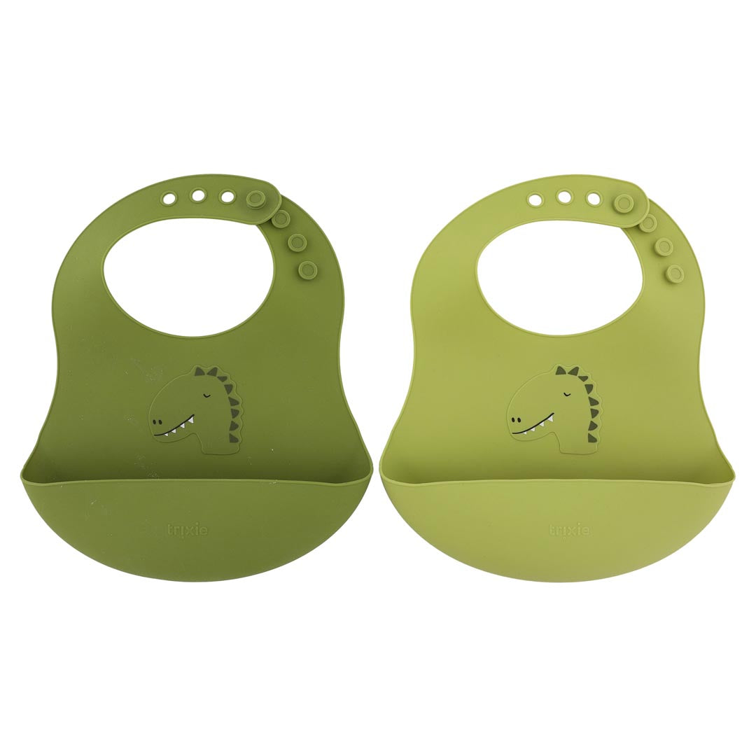 (Pre-Order) SALE Trixie Silicone bibs 2-pack - Mr. Dino