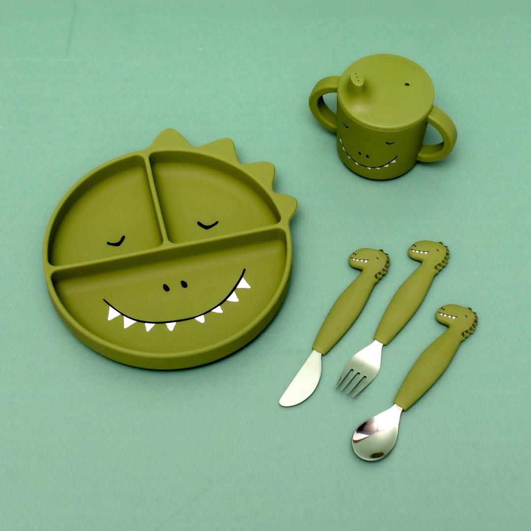 (Pre-Order) SALE Trixie Silicone feeding plate with suction cup - Mr. Dino