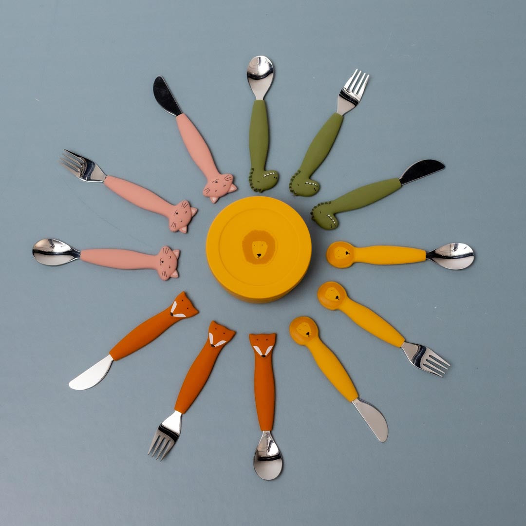 (Pre-Order) SALE Trixie Children's cutlery set made of silicone, 3-piece - Mr. Fox