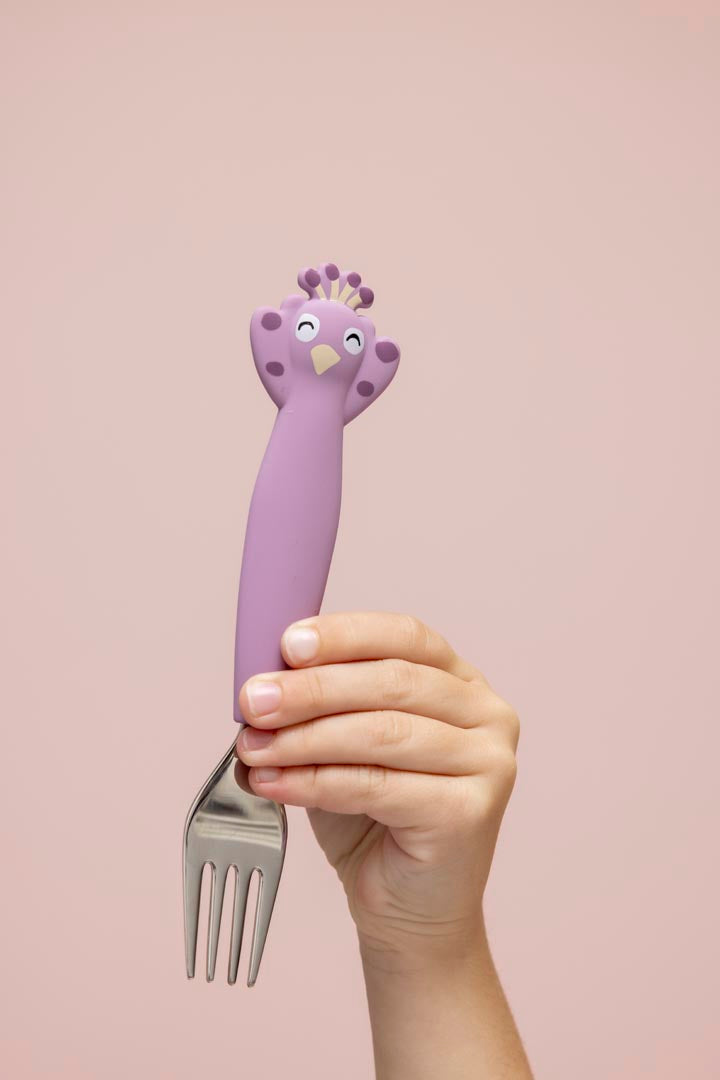 (Pre-Order) SALE Trixie Children's cutlery set made of stainless steel and silicone, 3-piece - Mrs. Peacock