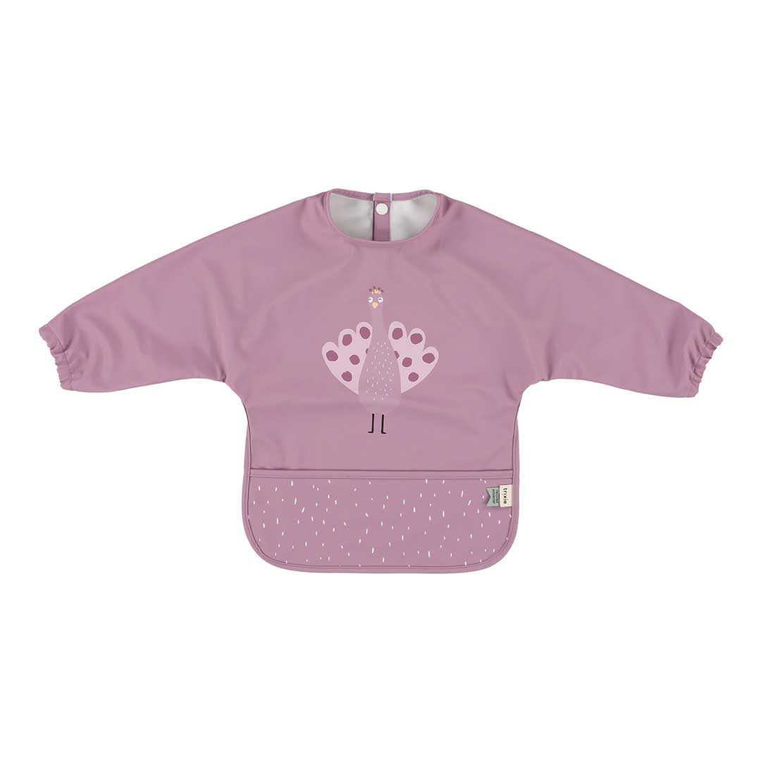 (Pre-Order) SALE Trixie Water-repellent bib with sleeves - Mrs. Peacock