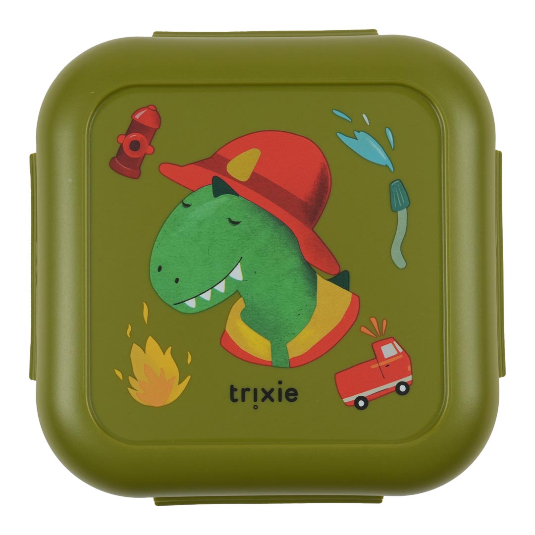(Pre-Order) SALE Trixie Snack box with clips - Fireman Mr. Dino