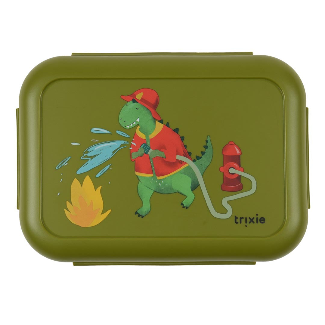 (Pre-Order) SALE Trixie Lunchbox with clips - Fireman Mr. Dino