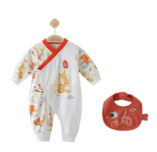(Pre-Order) Han Gong Fu Auspicious Carp Festival Romper (Include bIb)
