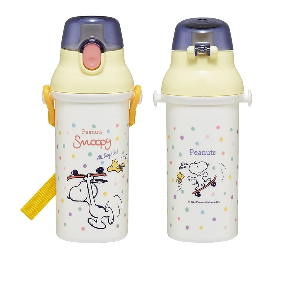 (Pre-Order) Skater Children's direct-drink plastic water bottle, 480ml, Snoopy Skateboard