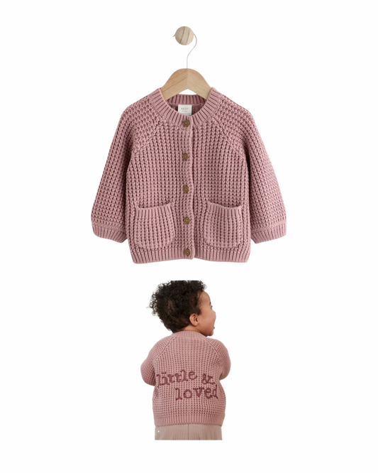 (Pre-Order) Next Pink Back Slogan Embroidered Baby Knitted Cardigan