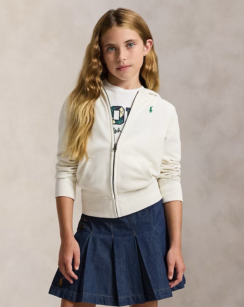 (Pre-Order) Ralph Lauren French Terry Full-Zip Hoodie Cream