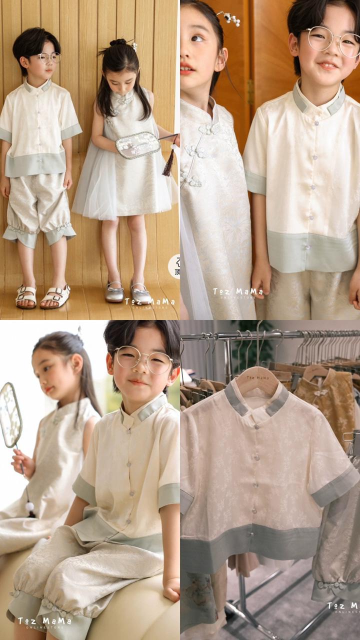 (Pre-Order) Toz Mama Chongsam Boy Top- Girl Dress