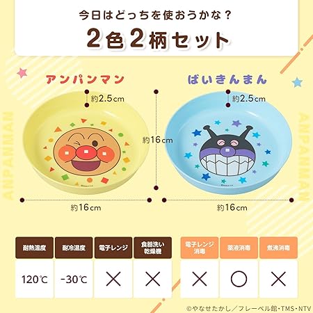 (Pre-Order) Anpanman Snack Plate, Set of 2, Diameter 6.3 inches