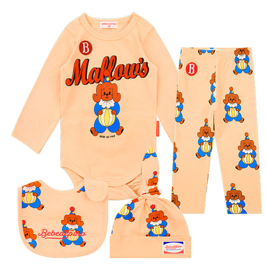 (Pre-Order) Bebedepino Baby Pierrot All-Over Bodysuit Set
