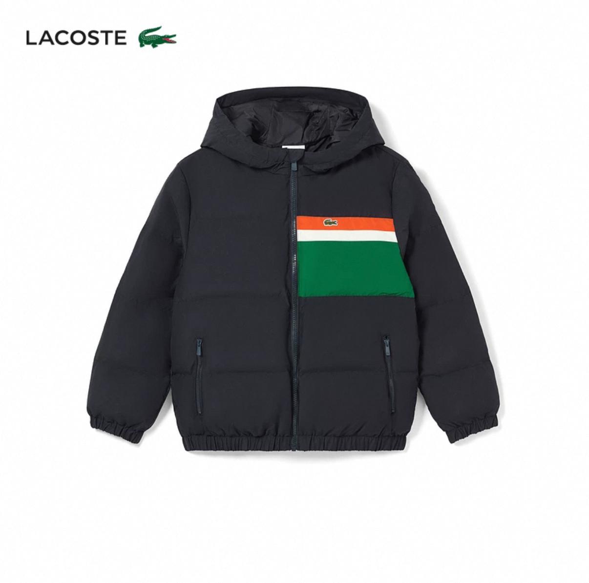 (Pre-Order) Lacoste Contrast Stripe Hooded Puffer Jacket
