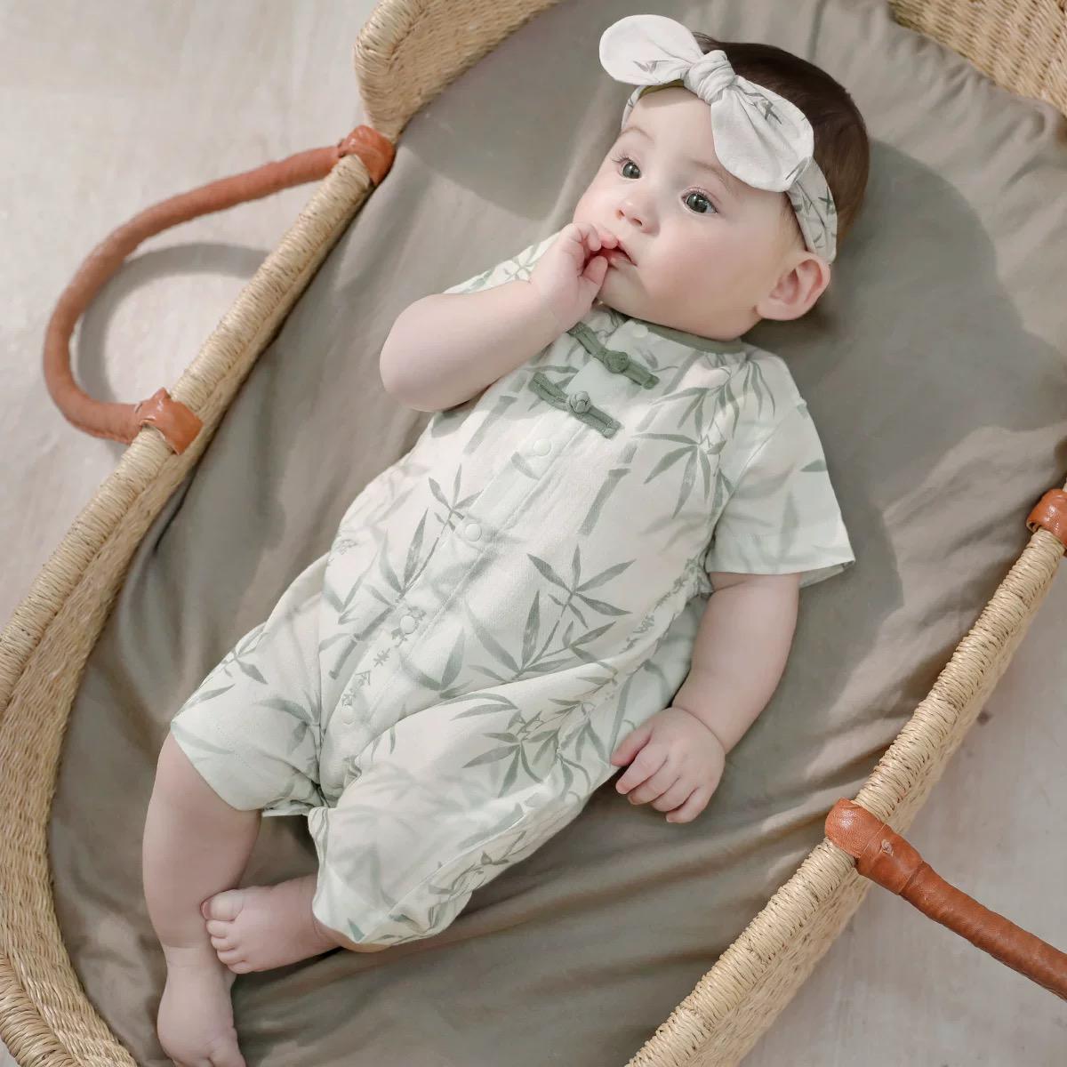 (Pre-Order) Han Gong Fu Zen Bamboo Leaf Romper