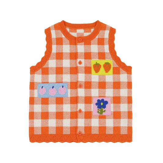 (PREORDER) Rice & Sky Colorful Knit Vest - Berries