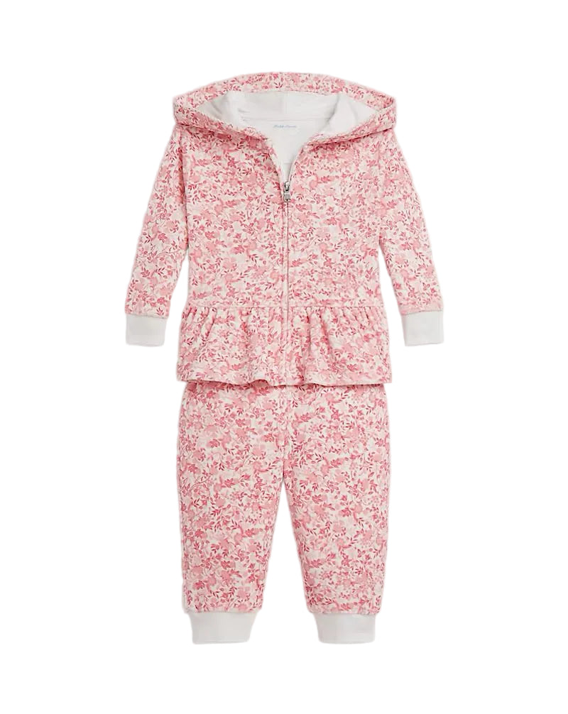 (Pre-Order) Ralph Lauren Floral Velour Full-Zip Hoodie & Pant Set