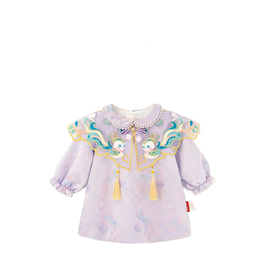 (Pre-Order) Zhang Ming Fu  Celestial Cherub Cheongsam (Include hairpin)