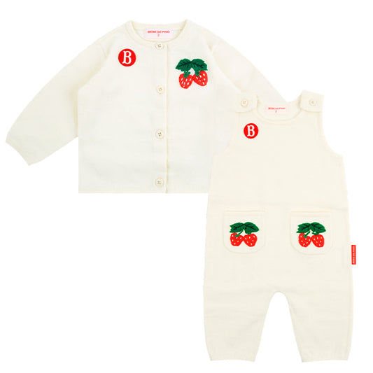 (Pre-Order) Bebedepino Newborn Strawberry Organic Cotton Sweater Set