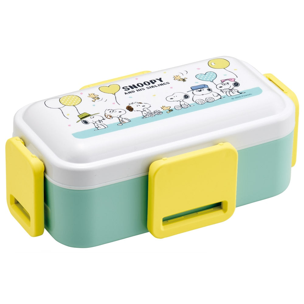(Pre-Order) Skater Antibacterial fluffy lid bento box that prevents side dishes from collapsing easily 2 tiers/600ml Snoopy