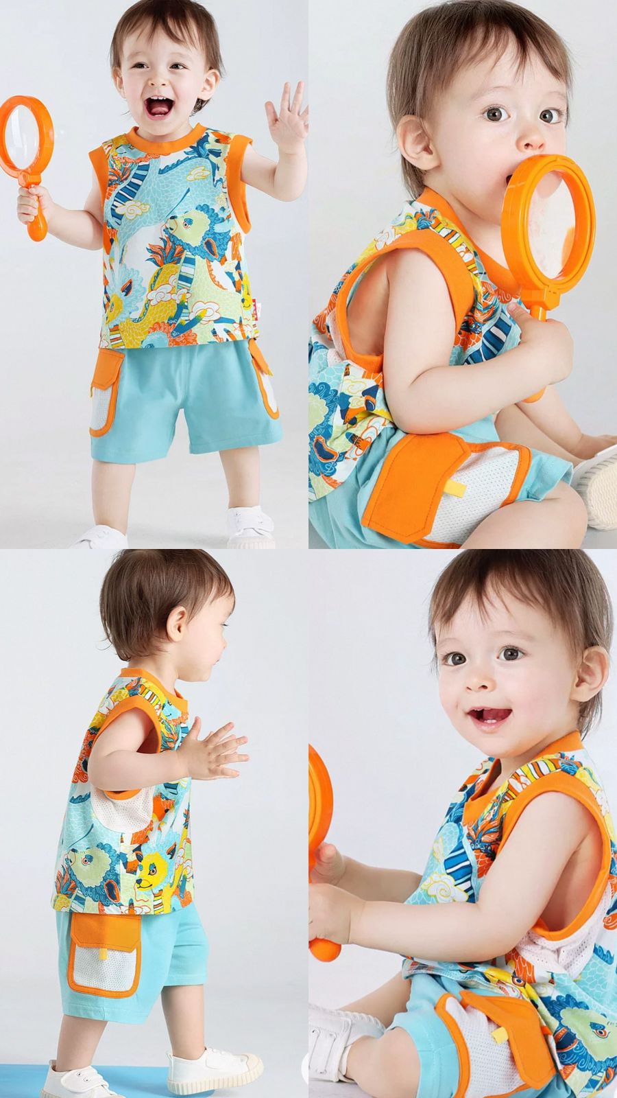 (Pre-Order) Zhang Ming Fu Sky Blue Dragon Short Set