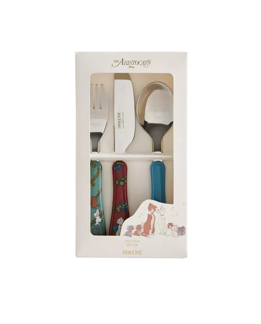 (Pre-Order) Zara Home Children's Christmas The Aristocats Disney Cutlery Set