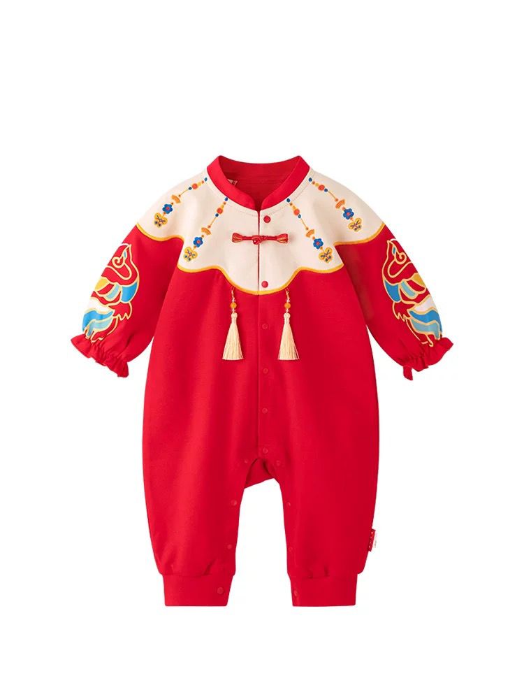 (Pre-Order) Zhang Ming Fu Auspicious Red Baby Jumpsuit