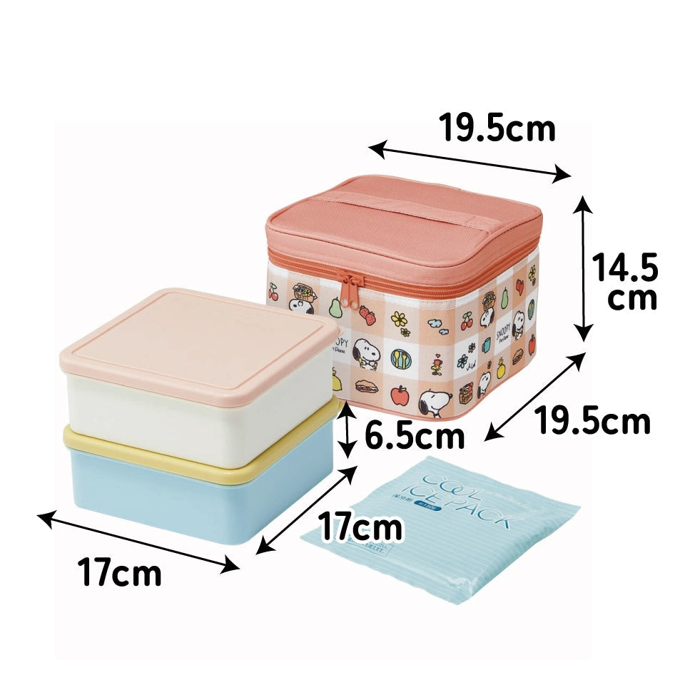 (Pre-Order) Skater Picnic lunch box, picnic set, family-sized bento box Snoopy