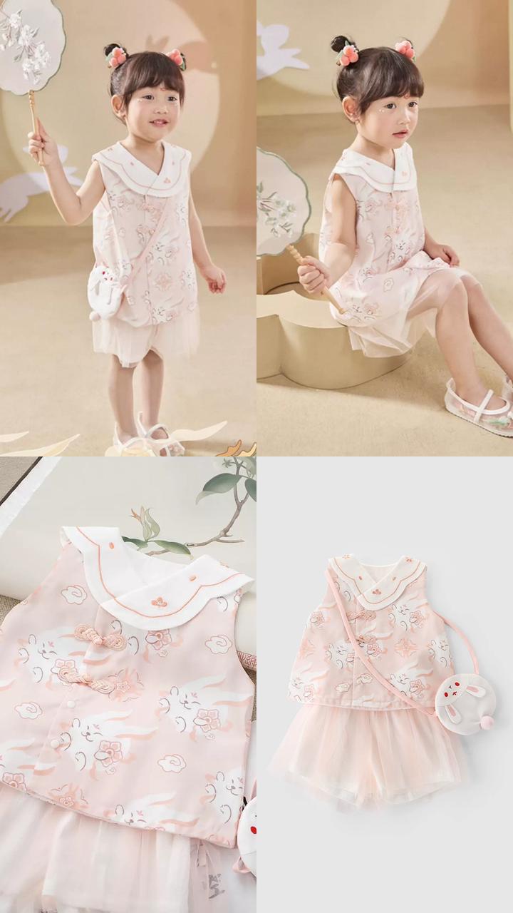 ()Pre-Order) Han Gong Fu Sweet Rabbit Hanfu Style Set