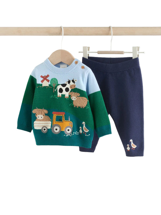 (Pre-Order) Next Bright Farm Baby Knitted Top and Leggings Set
